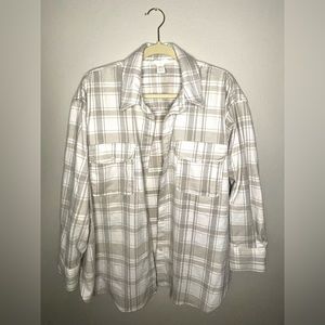 Grey and white H&M flannel